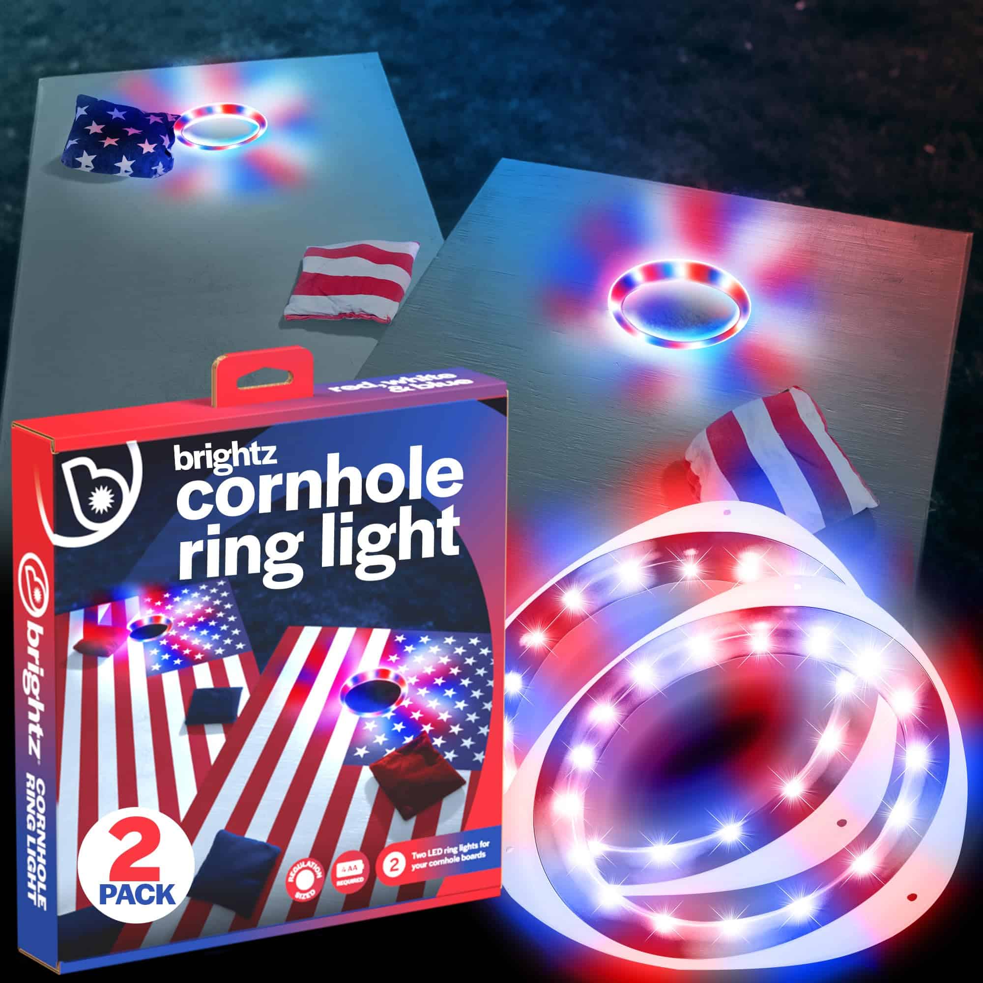 Luces para tableros de cornhole Brightz 2-Pack - Diseño de