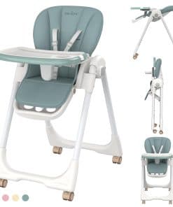 Silla alta para bebés con 4 ruedas, para bebés y niños