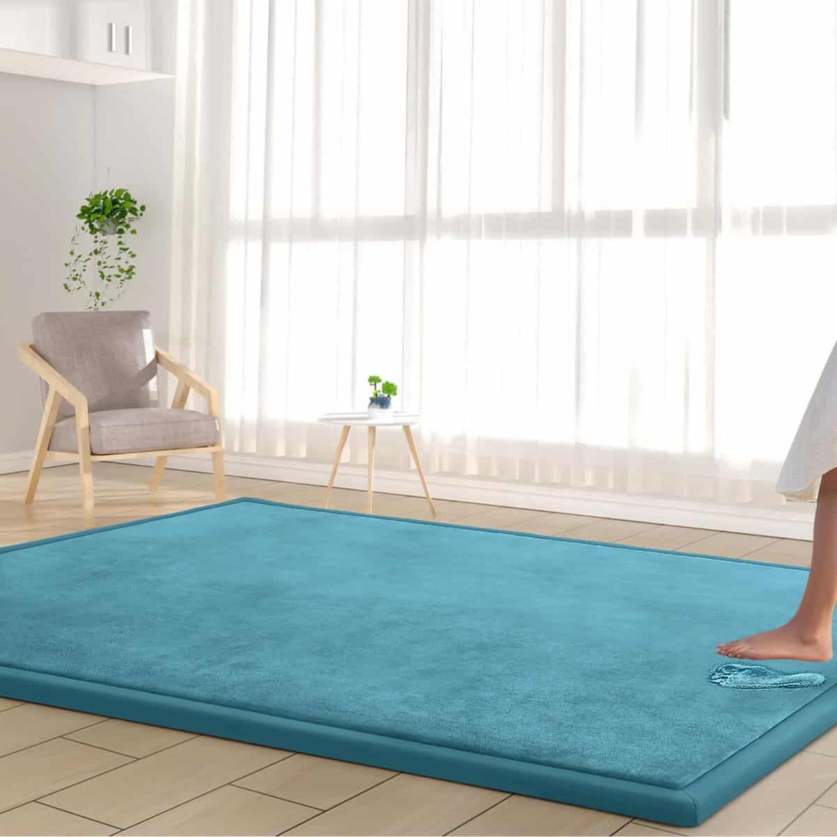 Tapete de Juego para Bebés Alfombra de -Azul Turquesa