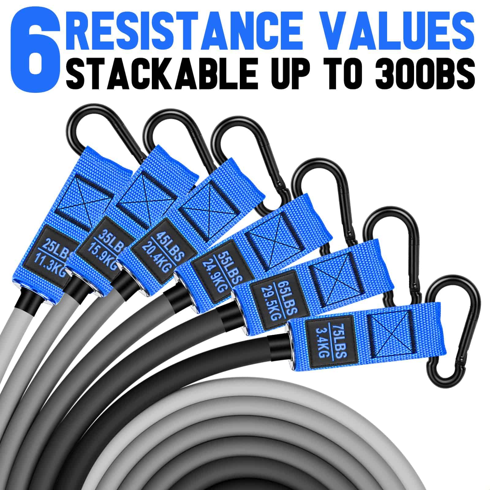 Bandas de Resistencia para Ejercicio Pesado, -Azul - Imagen 3