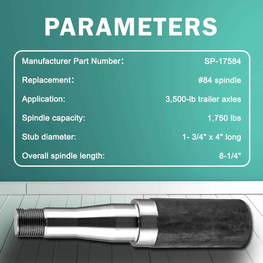JADODE Eje del Remolque Husillo 84 para 3500 lbs 1-3/4", se - Imagen 5