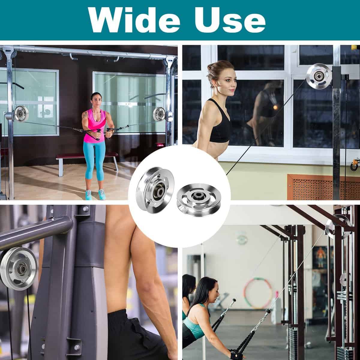 2 Pcs Rueda de Polea de Aluminio, Rueda de Polea de Cable - Imagen 4