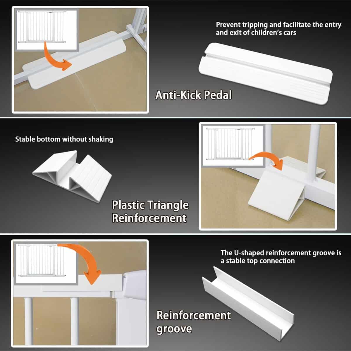 Puerta de bebé de 85.5''-105.1" para escaleras, Puerta para - Imagen 6