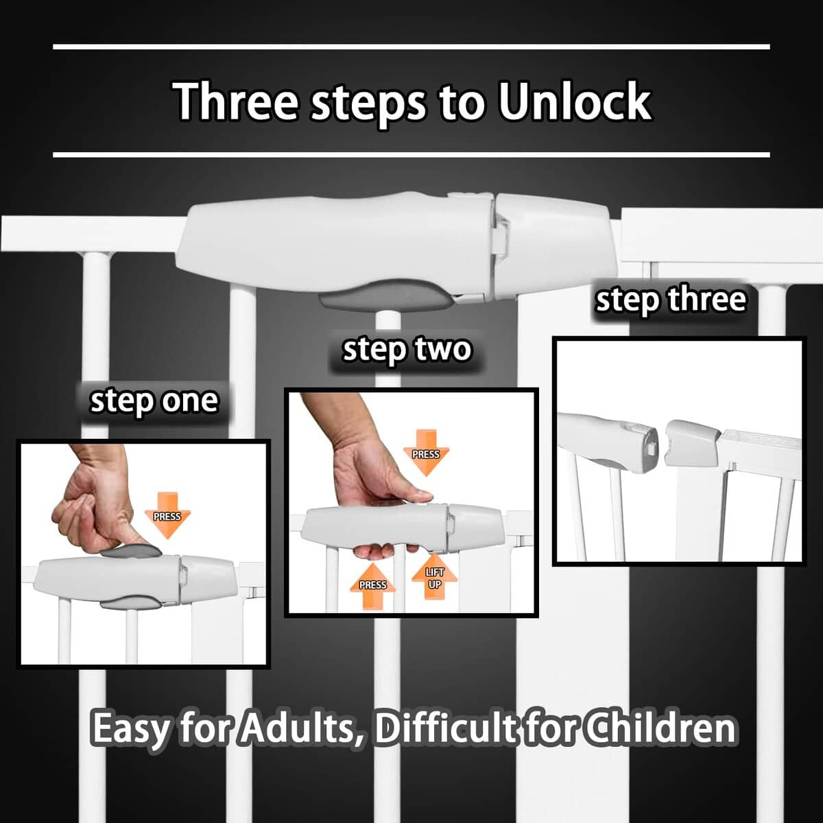 Puerta de bebé de 85.5''-105.1" para escaleras, Puerta para - Imagen 5