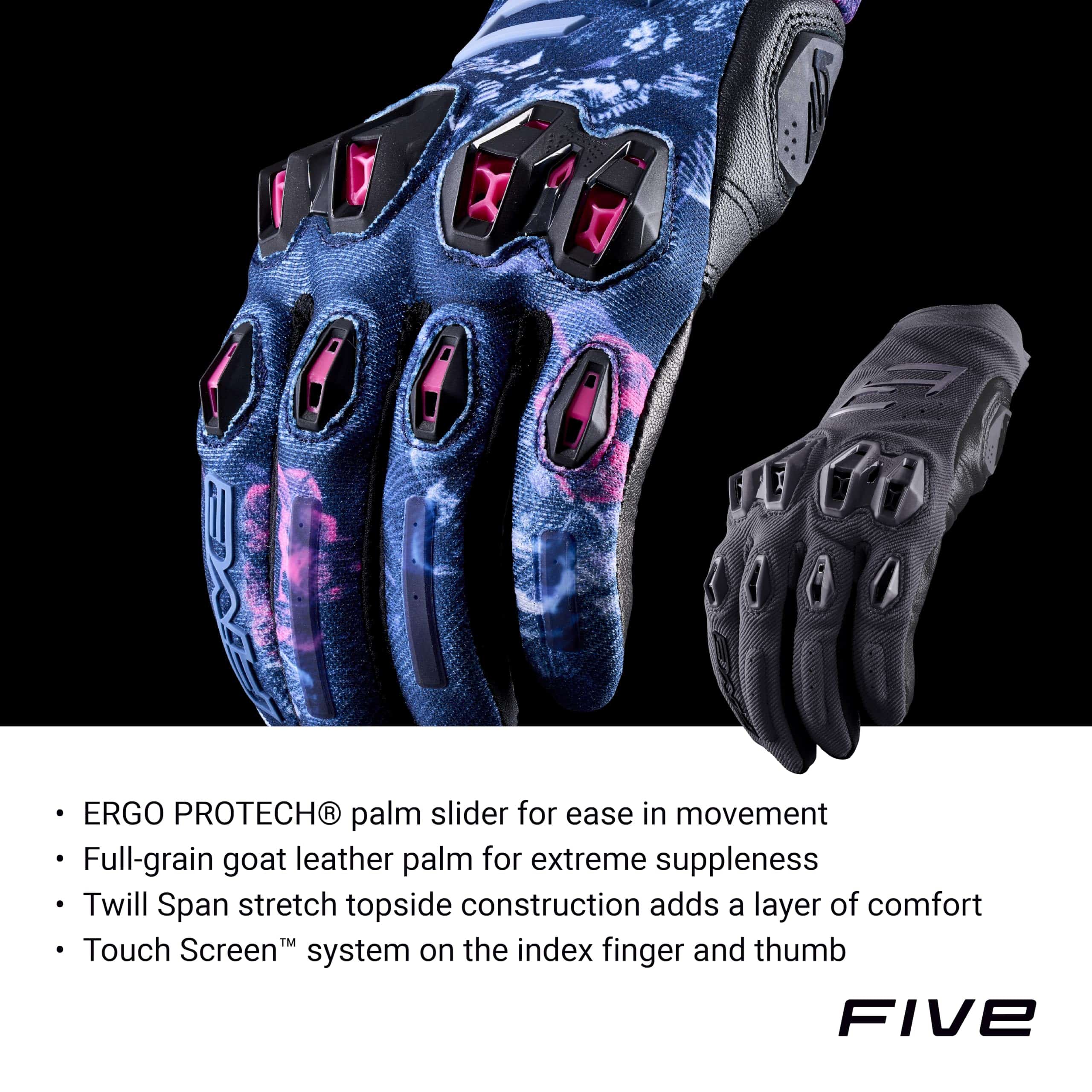 Guantes de Moto FIVE GLOVES Stunt EVO 2 -Rosa Flor - Imagen 4
