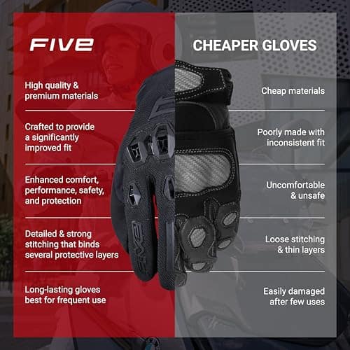Guantes de moto FIVE GLOVES Stunt EVO 2 -Negro - Imagen 6