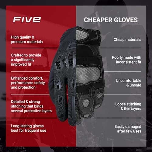 Guantes de Moto FIVE GLOVES Stunt EVO 2 -Negro - Imagen 6
