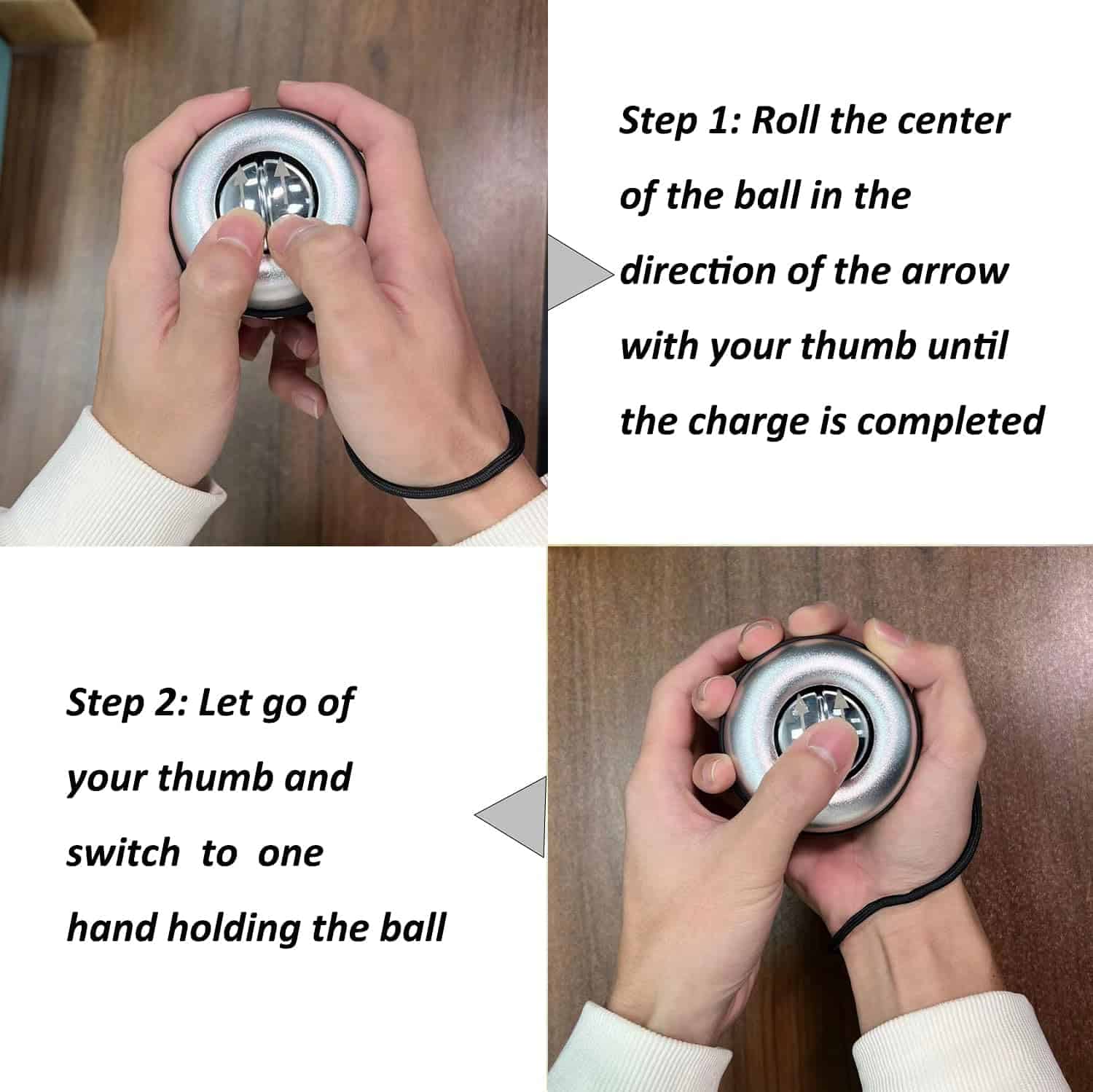 YuanWH Gyro Ball de Poder Todo de Metal, Entrenador y - Imagen 8