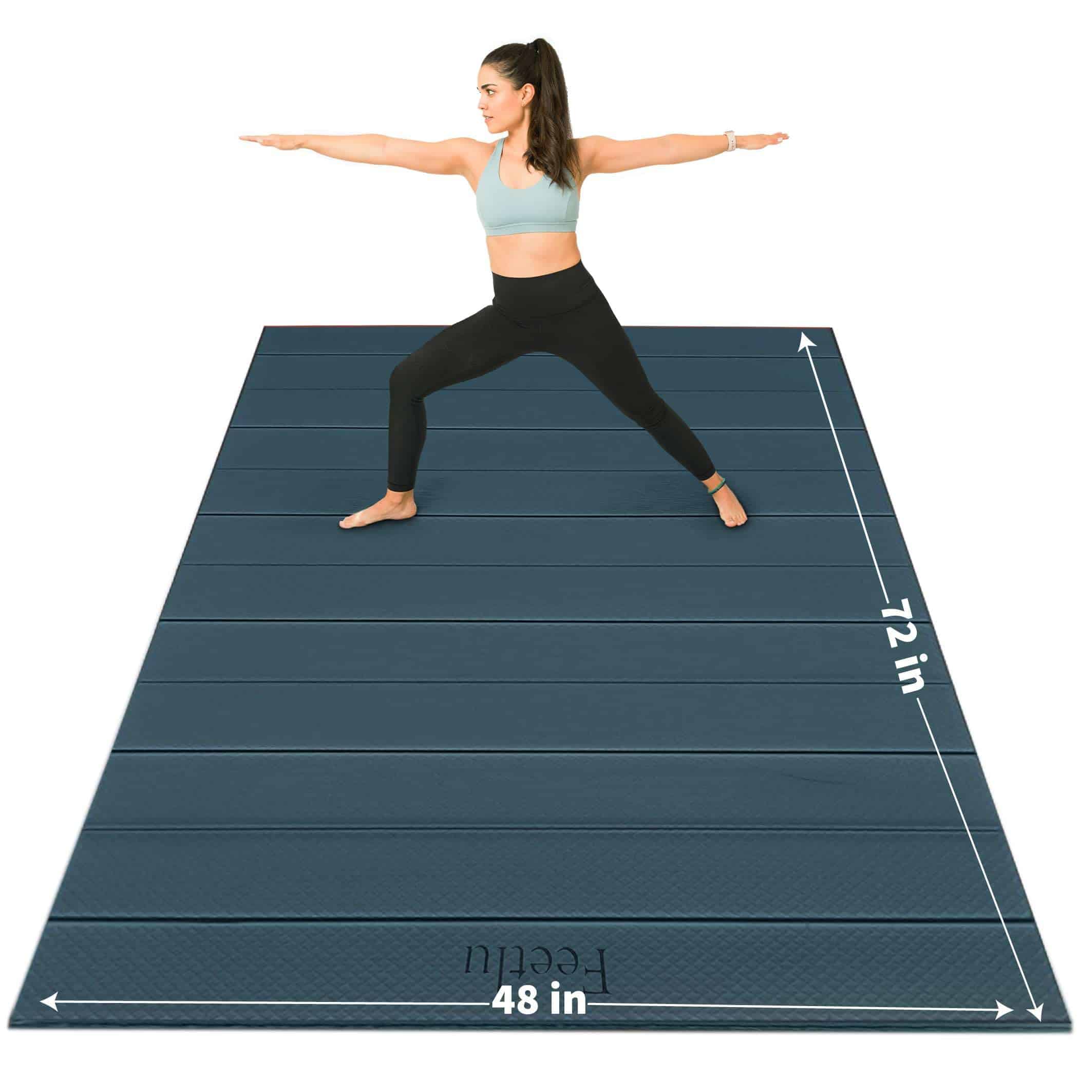 Tapete de Yoga Plegable Grande Feetlu: Extra Grueso de 1/3