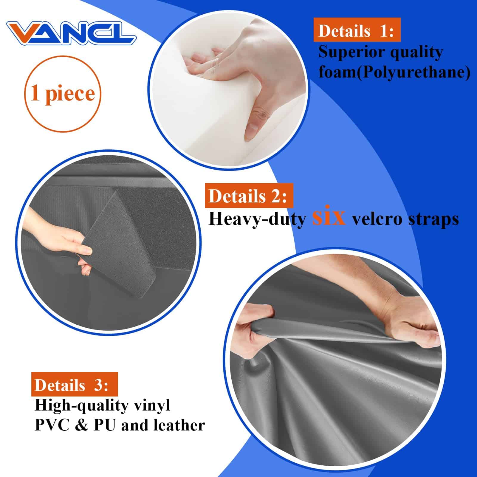 VANCL 72" Wall Padding Grey Wall Mats for Gym 2x6 Wall Pad - Imagen 5