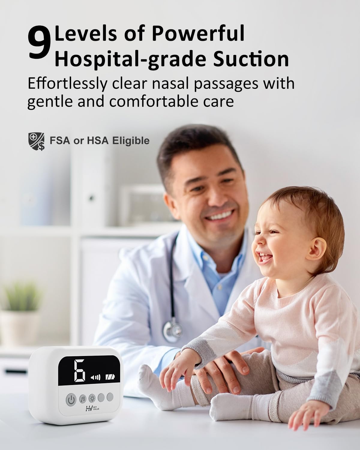 Aspirador nasal para bebé HEYVALUE, succionador -White - Imagen 3