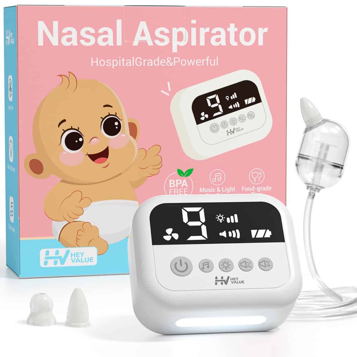 Aspirador nasal para bebé HEYVALUE, succionador -White
