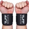 TuffWraps 16" Muñequeras para Gimnasio - Sin -Negro/Blanco