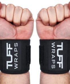 TuffWraps 16" Muñequeras para Gimnasio - Sin -Negro/Blanco