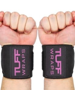 TuffWraps 16" Muñequeras para Gimnasio - Sin -Black/Pink