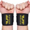 TuffWraps 16" Muñequeras para Gimnasio - Sin -Negro/Oro