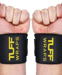TuffWraps 16" Muñequeras para Gimnasio - Sin -Negro/Oro
