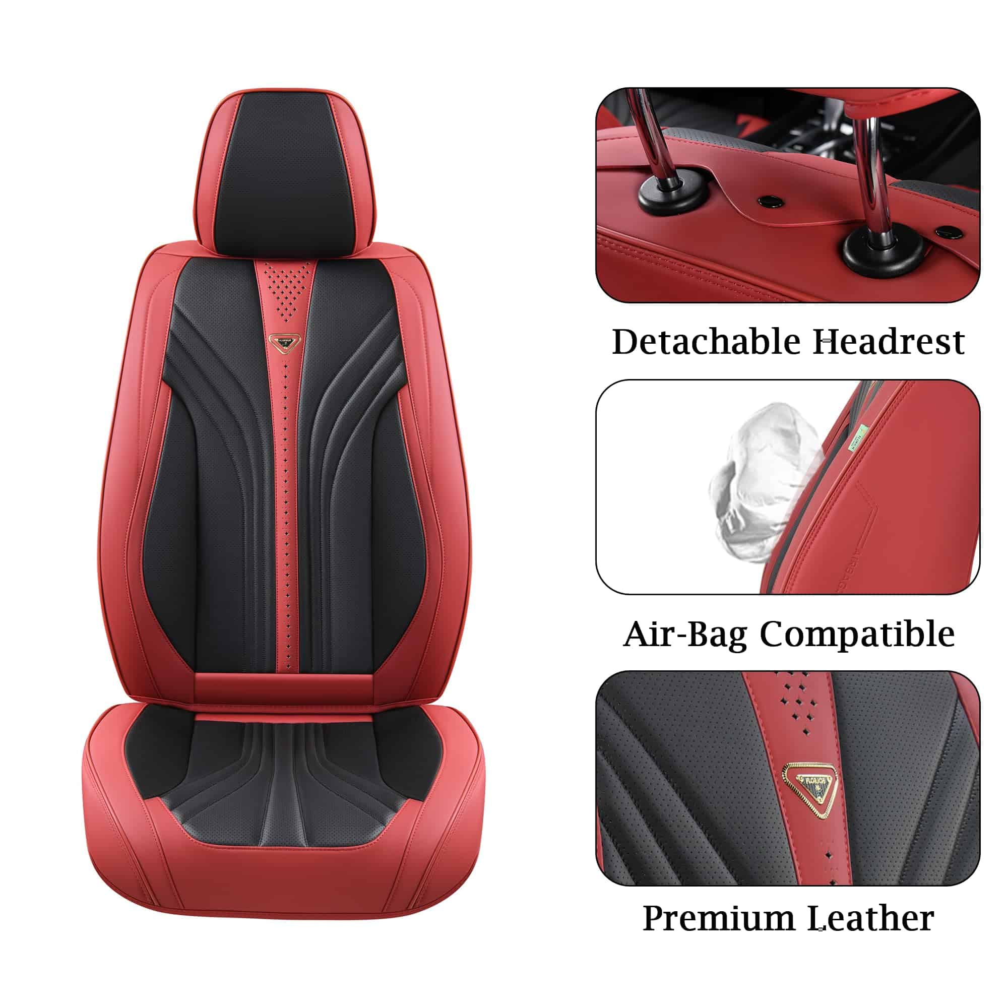 Cubiertas de asiento de cuero FLORICH, juego -Negro - Imagen 7