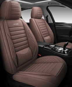 Fundas de Asiento delanteras de Cuero Sintético LEYJOIN,