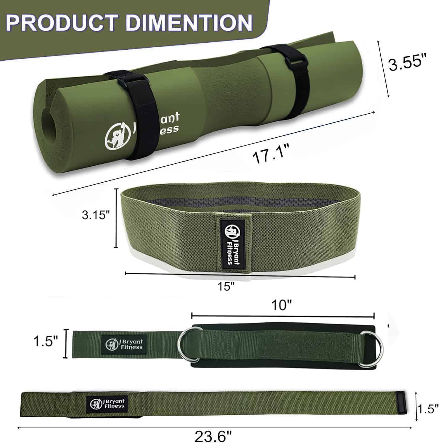 Set de Almohadilla de Barra J Bryant con 2 -Verde Militar - Imagen 3