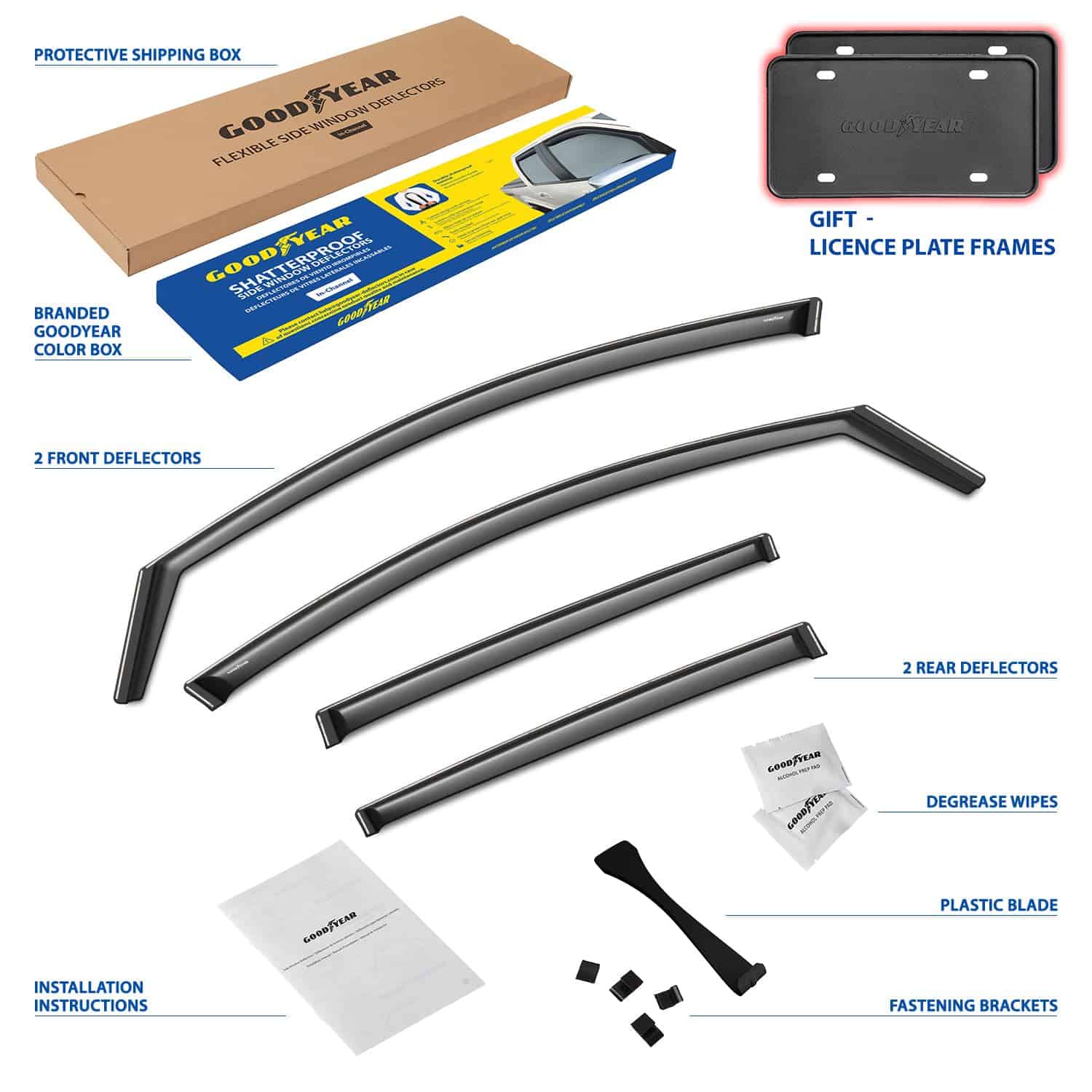 Deflectores de ventana irrompibles Goodyear in-Channel para - Imagen 7