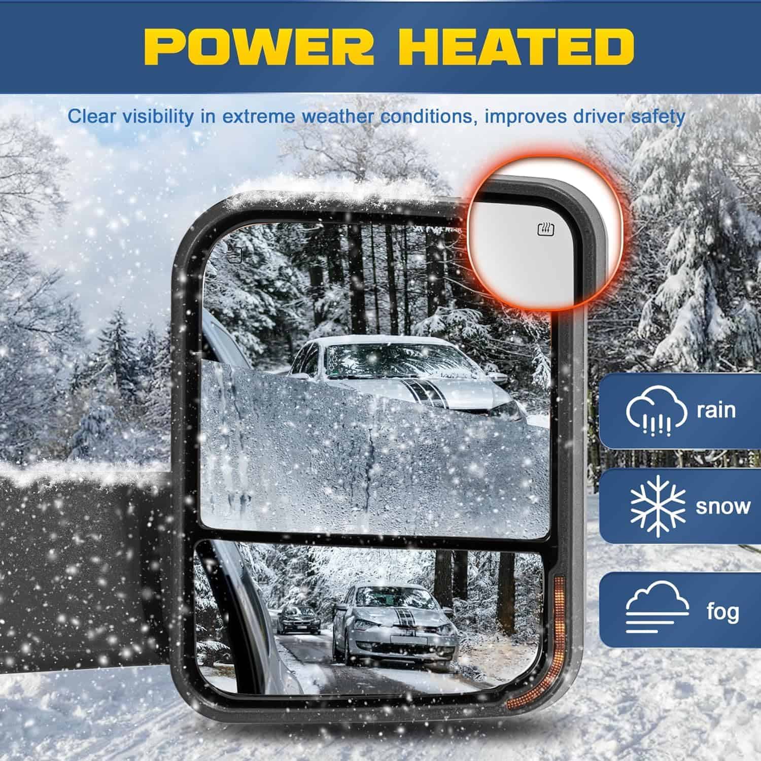 Par de Espejos Remolque con Calefacción y Luces LED para - Imagen 5