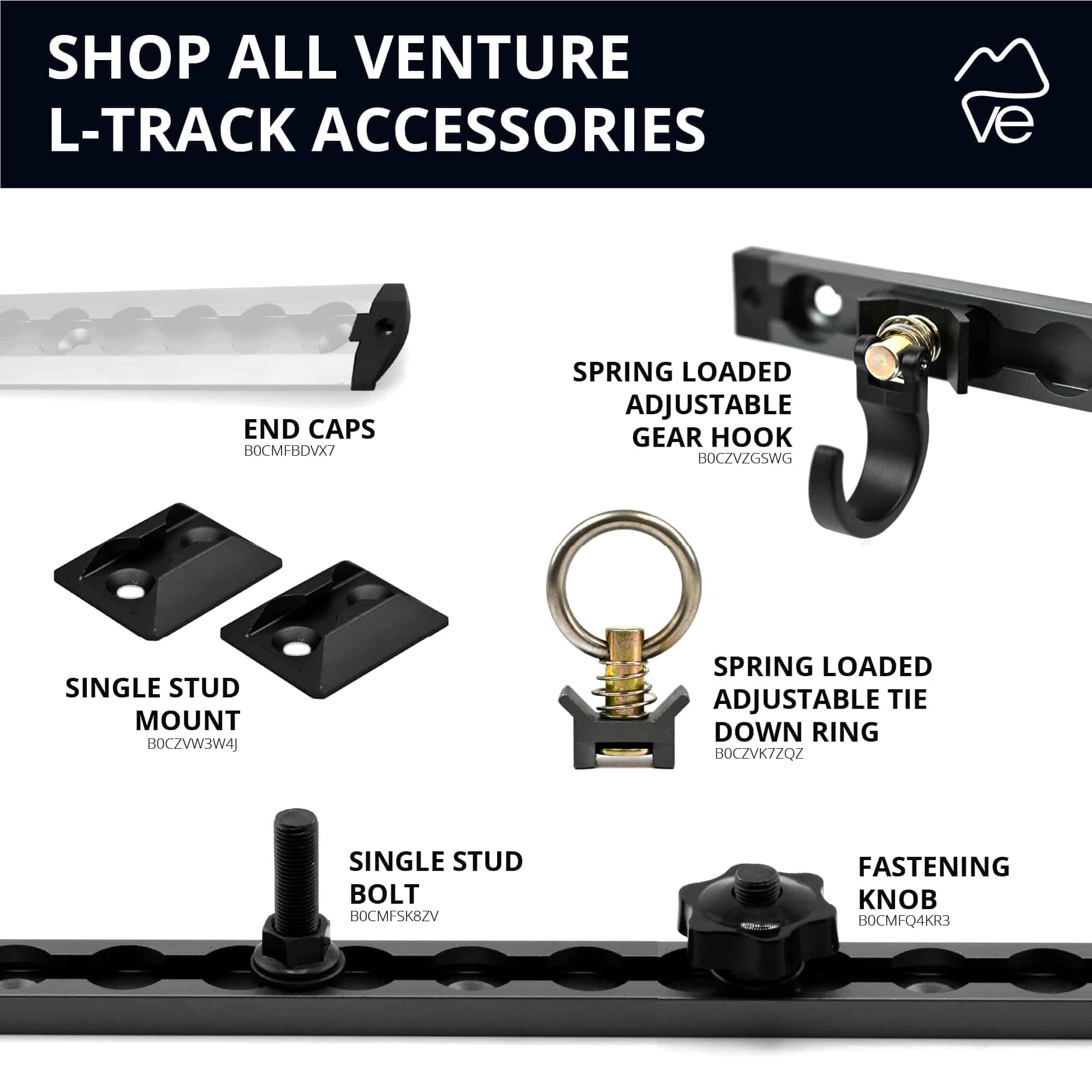VanEssential 95" Venture Track T-6 de Aluminio L-Track - Imagen 7