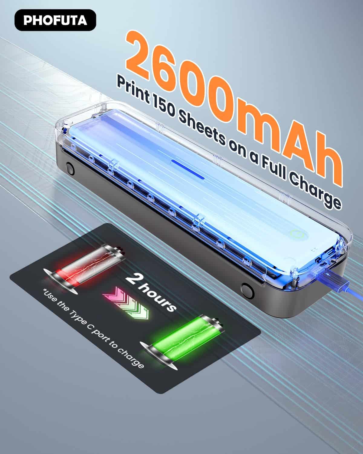 Impresora Portátil PhoFuta M832, Impresoras Inalámbricas - Imagen 10