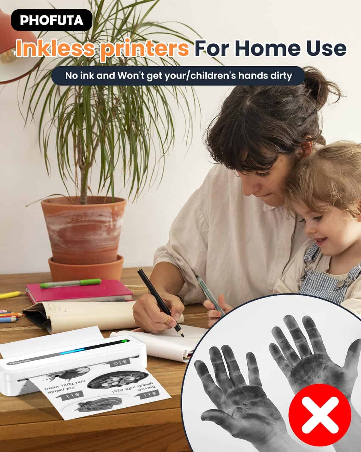 Impresora portátil PhoFuta, M832 Impresoras inalámbricas - Imagen 5