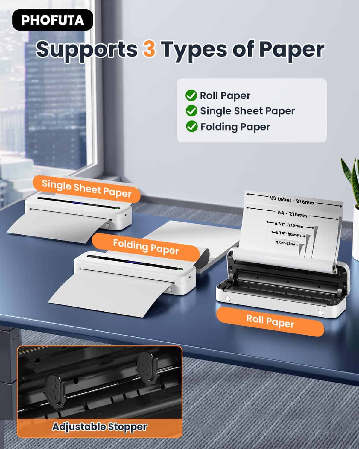 Impresora portátil PhoFuta, M832 Impresoras inalámbricas - Imagen 7