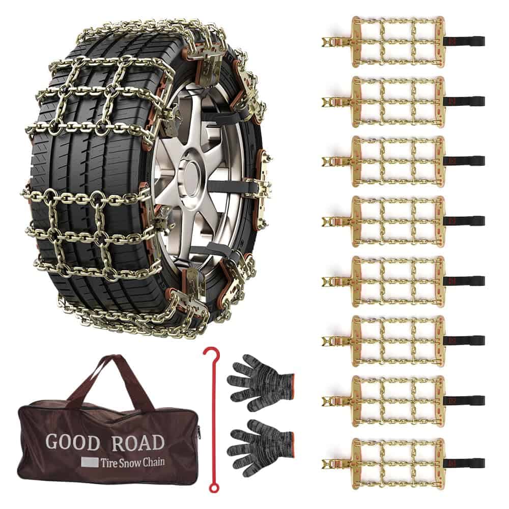 Cadenas de Nieve para Automóvil, Paquete de 8 Cadenas para