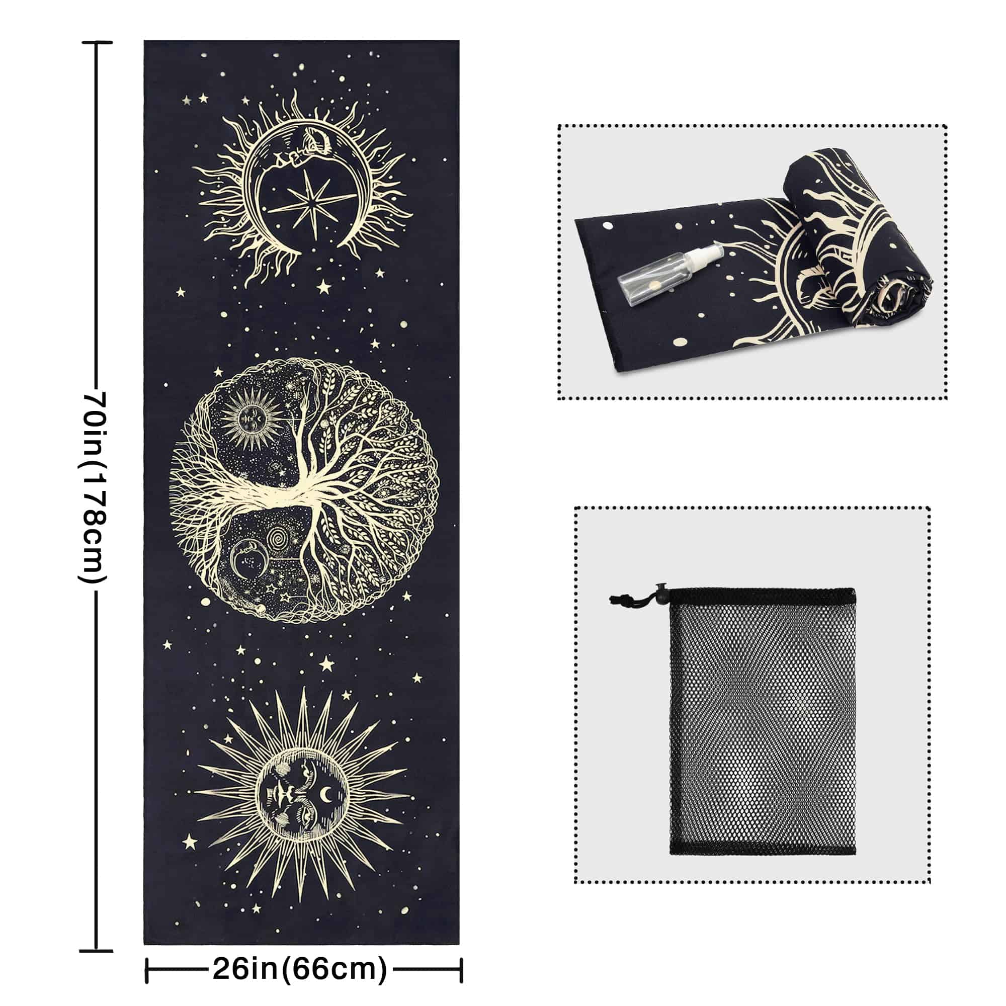 Toalla de Yoga con Diseño de Árbol de la Vida - Microfibra - Imagen 3