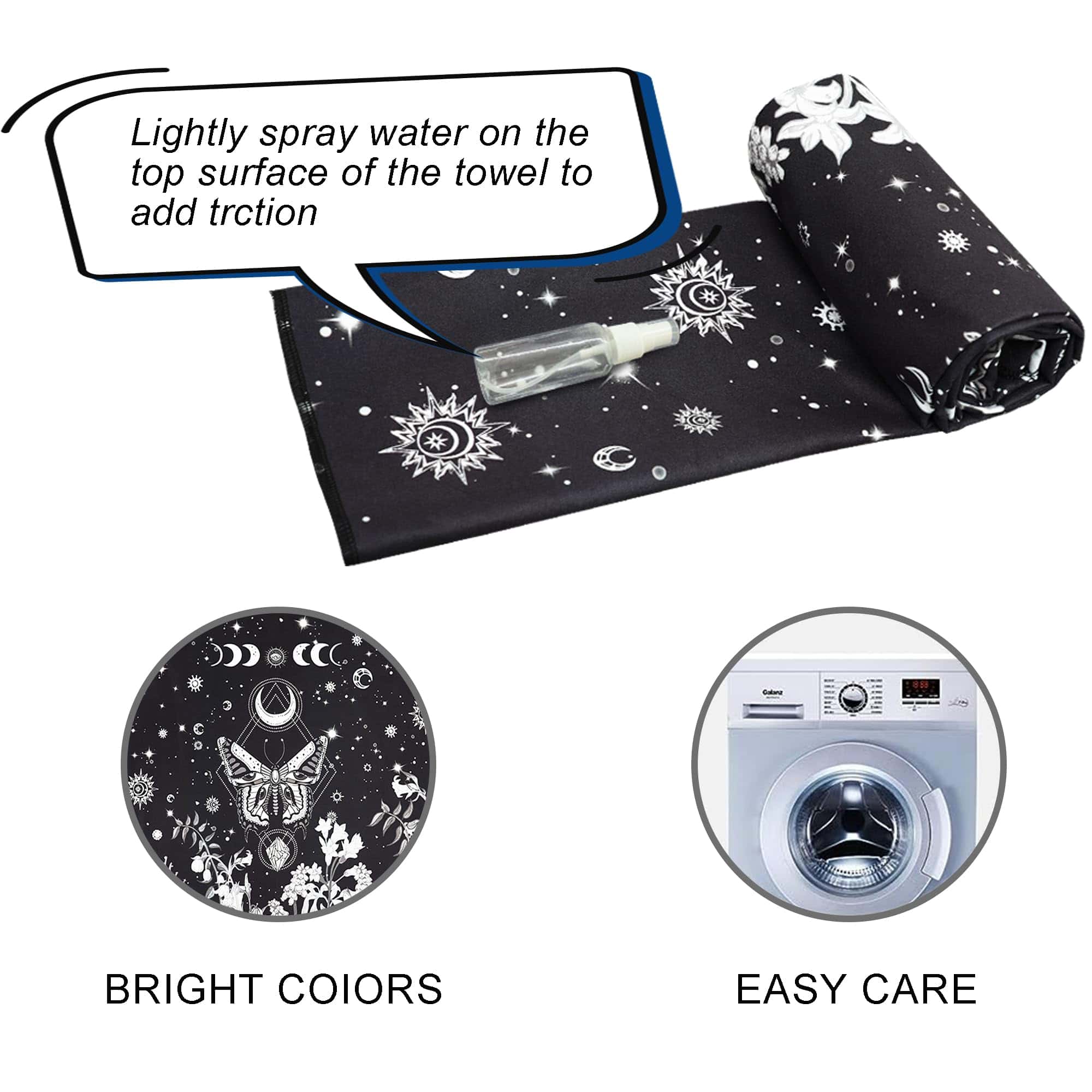 Toalla de yoga con bolsillos en las esquinas -Gótico - Imagen 6