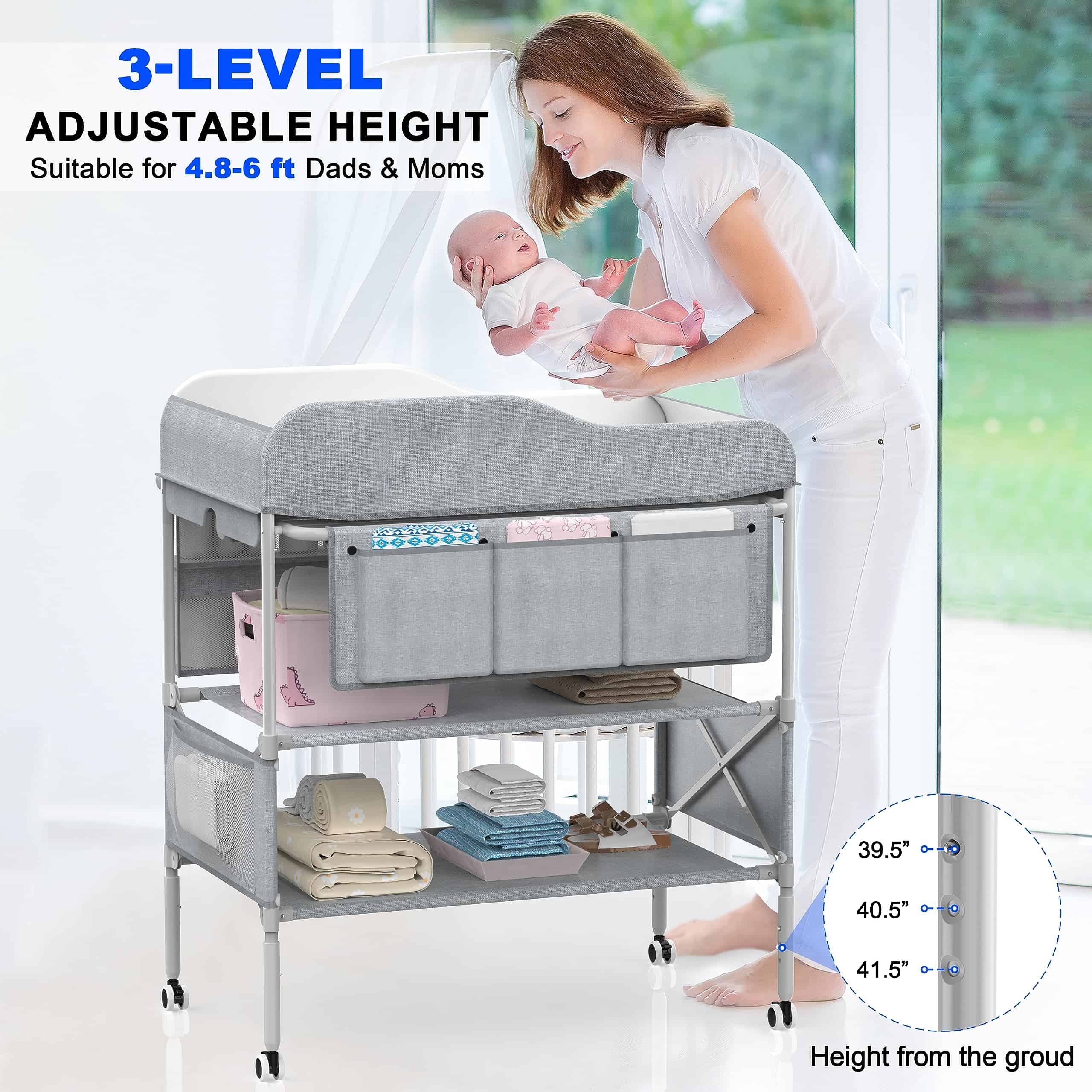 Mesa Cambiadora Portátil para Bebés, Mesa Cambiadora - Imagen 3