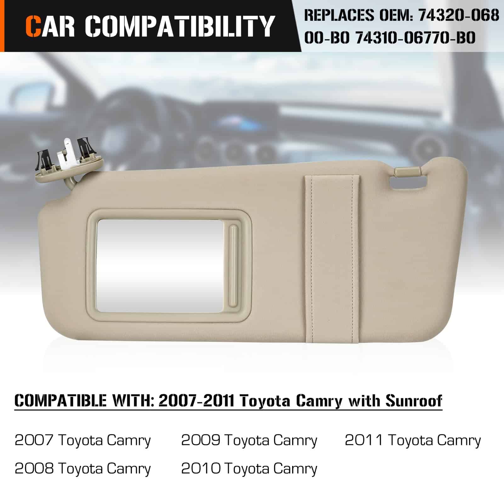 Visera para el Sol Izquierda y Derecha con Luz para Toyota - Imagen 4