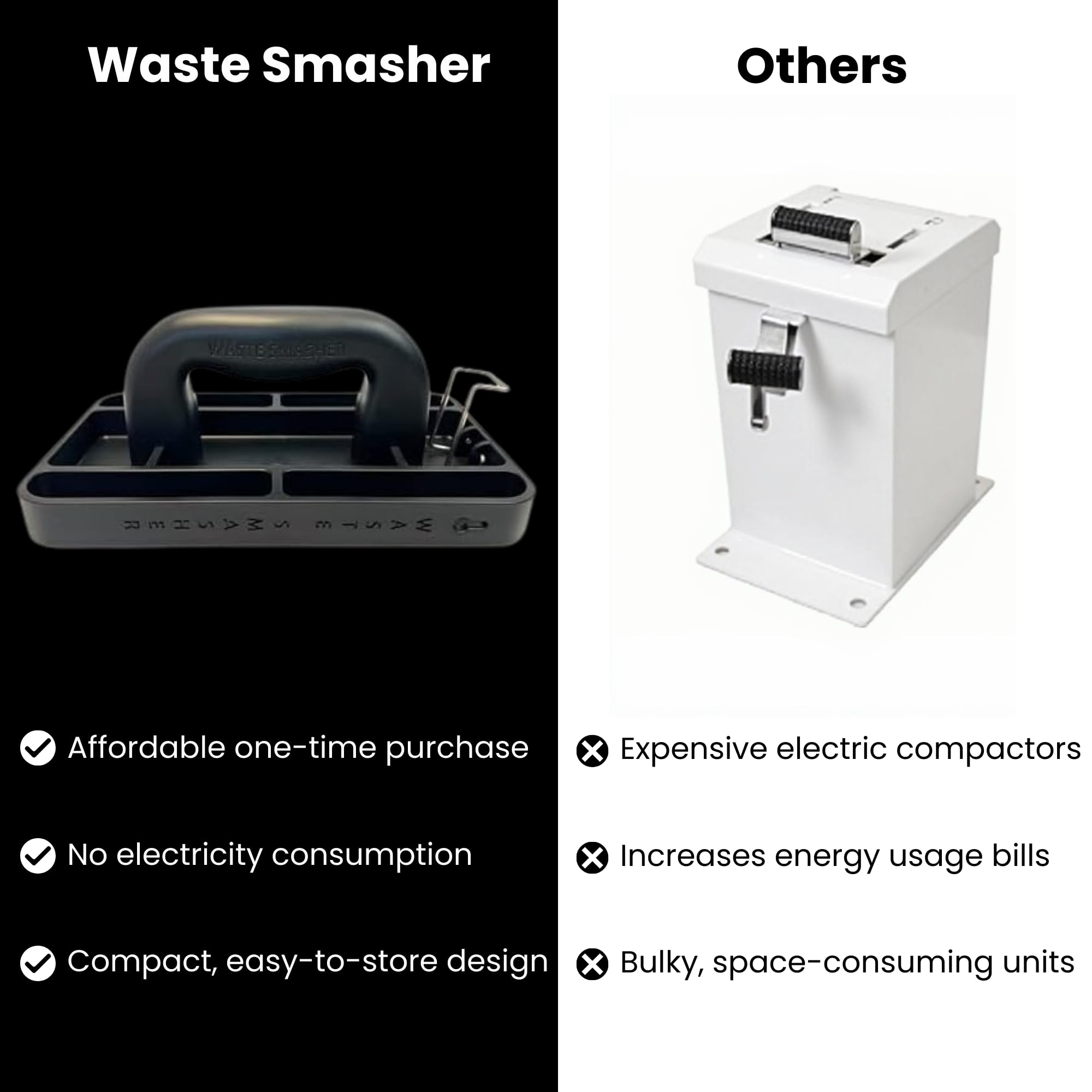 Compactador de Basura Manual Waste Smasher - Negro, Apto - Imagen 9