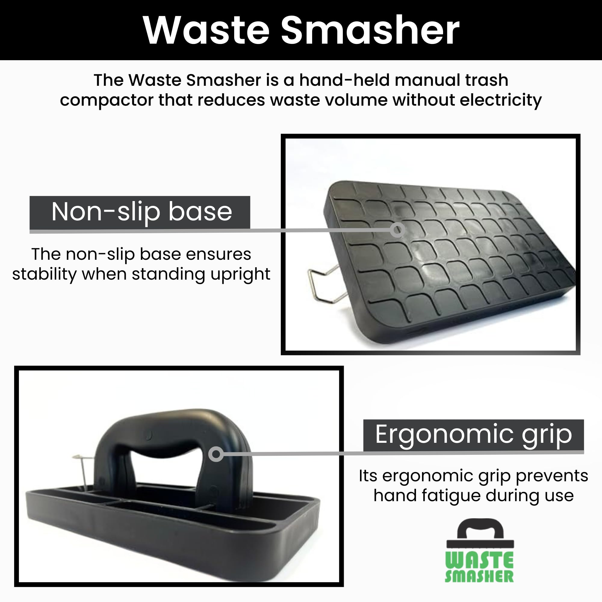 Compactador de Basura Manual Waste Smasher - Negro, Apto - Imagen 6