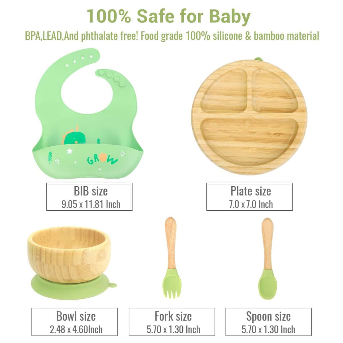 Set de Platos de Bambú alohaBliss para Bebés - Platos con - Imagen 4
