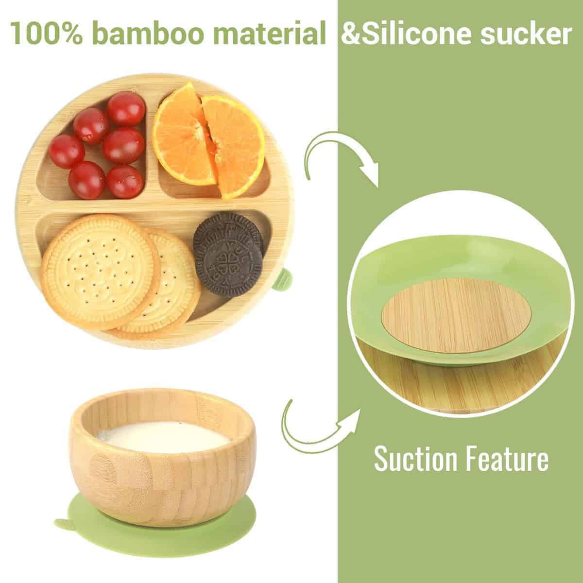 Set de Platos de Bambú alohaBliss para Bebés - Platos con - Imagen 6