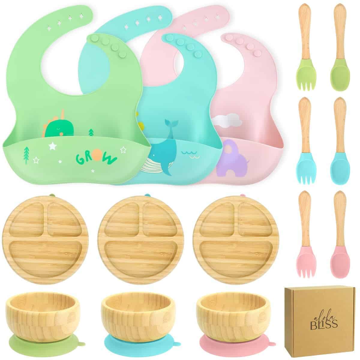 Set de Platos de Bambú alohaBliss para Bebés - Platos con