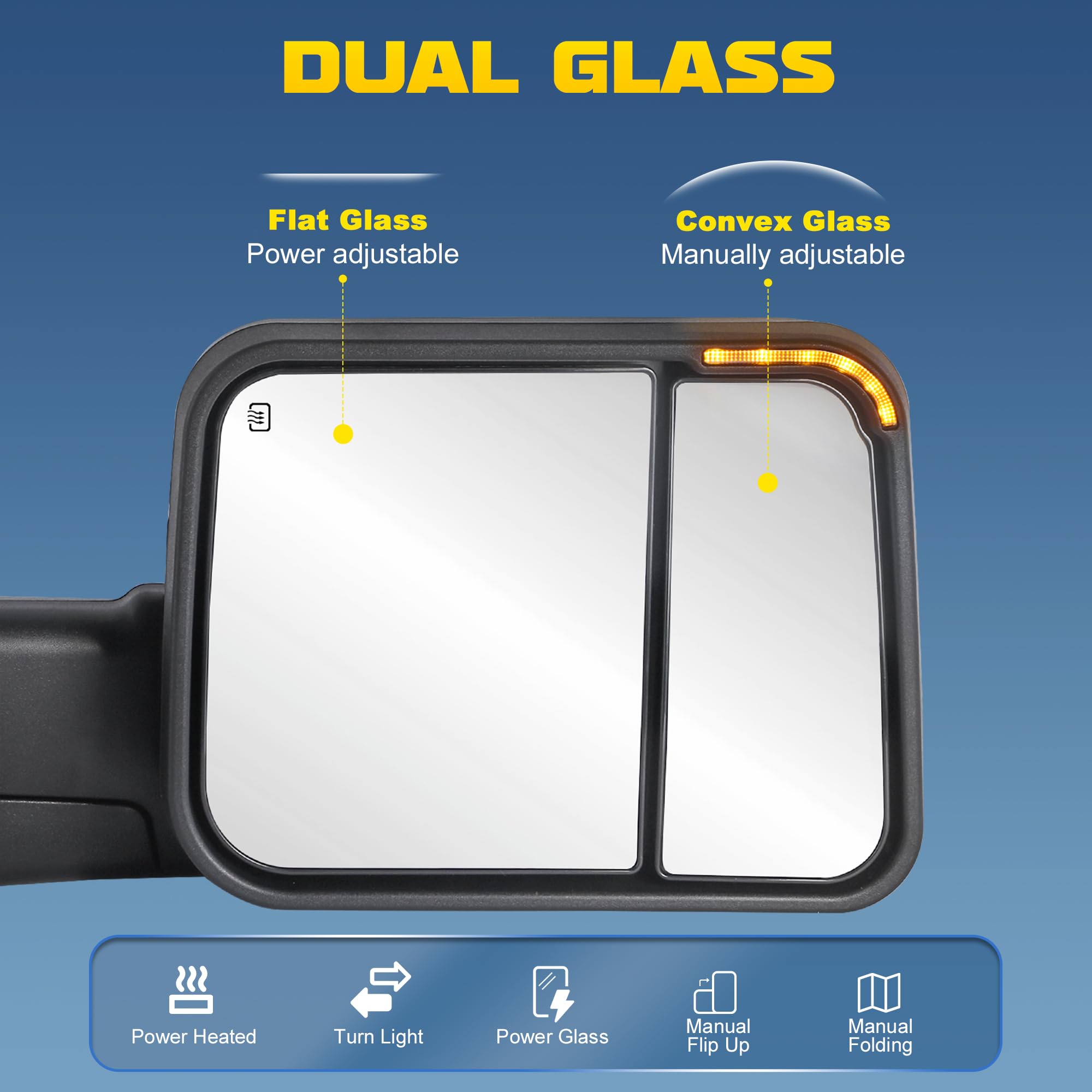 Par de Espejos Remolque con Calefacción y Luces LED para - Imagen 3