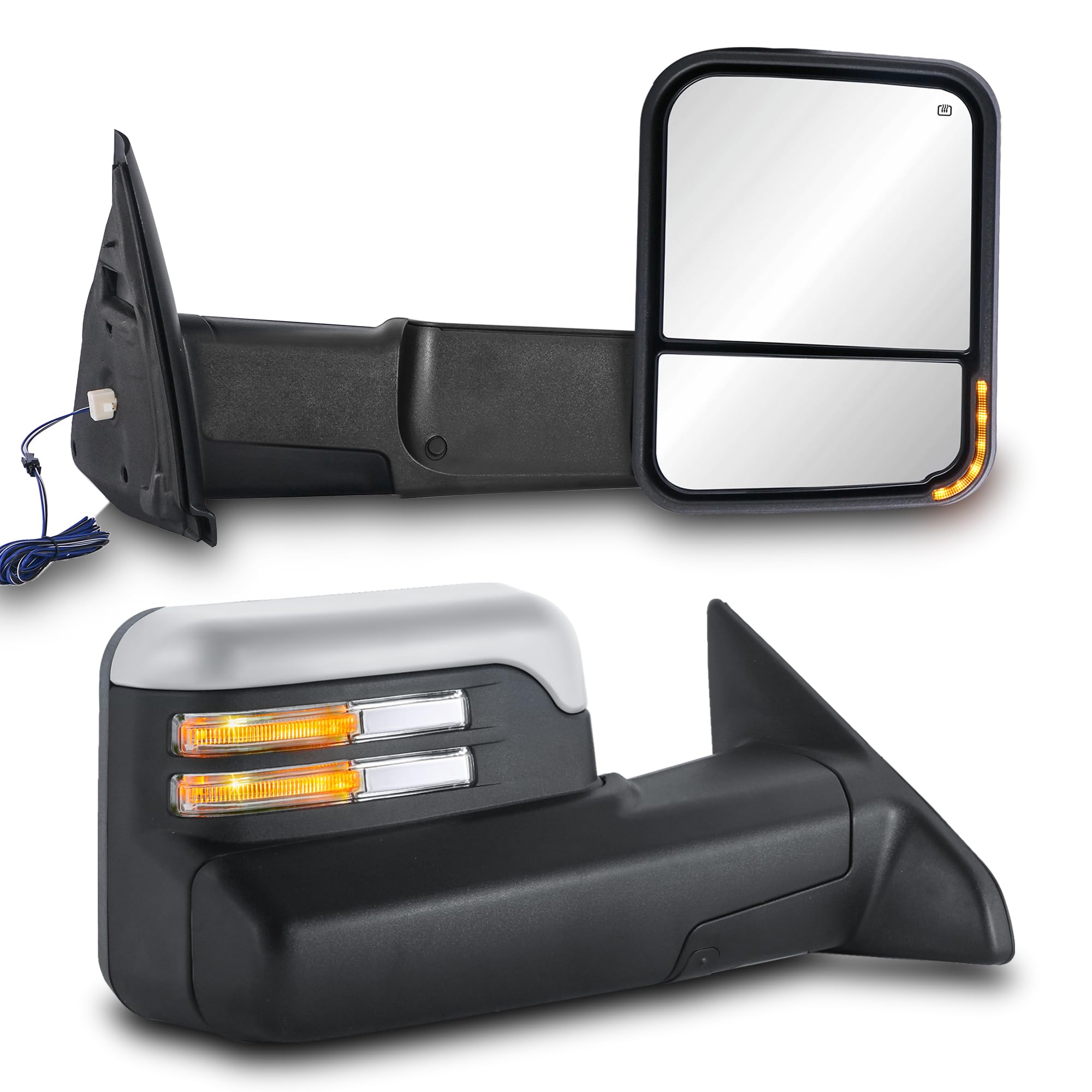 Par de Espejos Remolque con Calefacción y Luces LED para