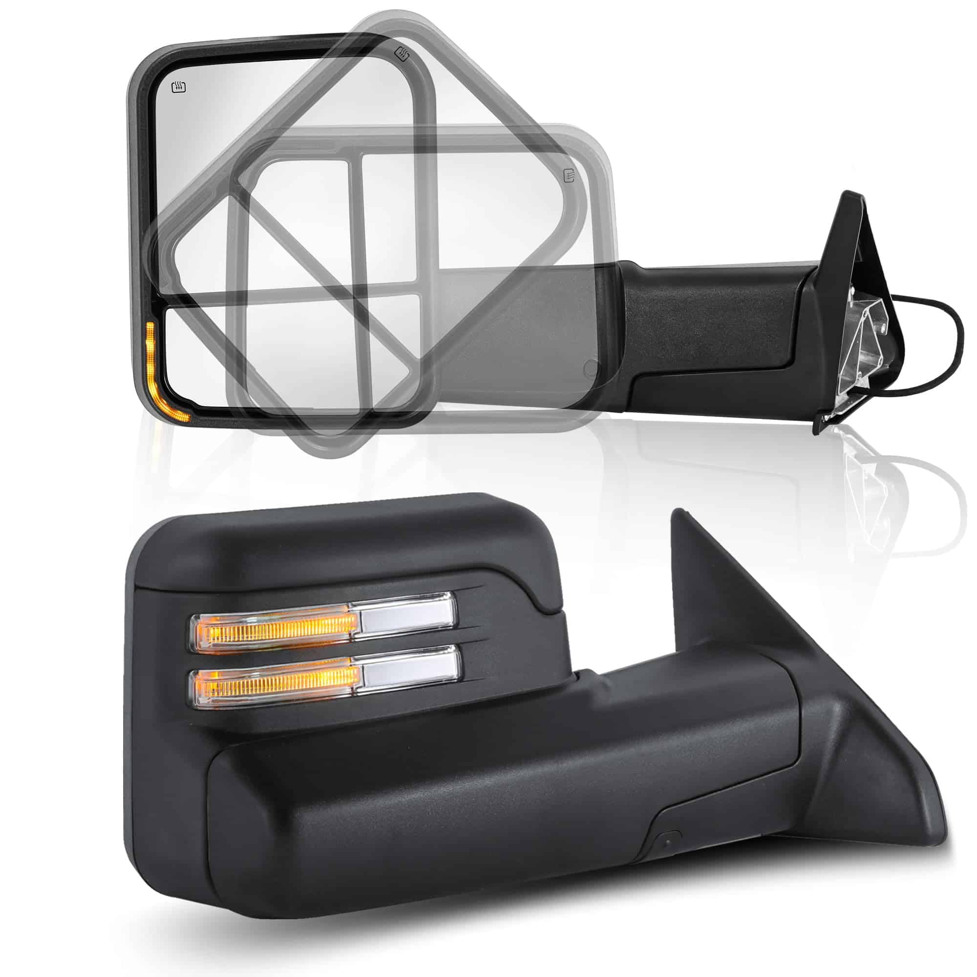 Espejos de remolque con calefacción y señal de giro LED