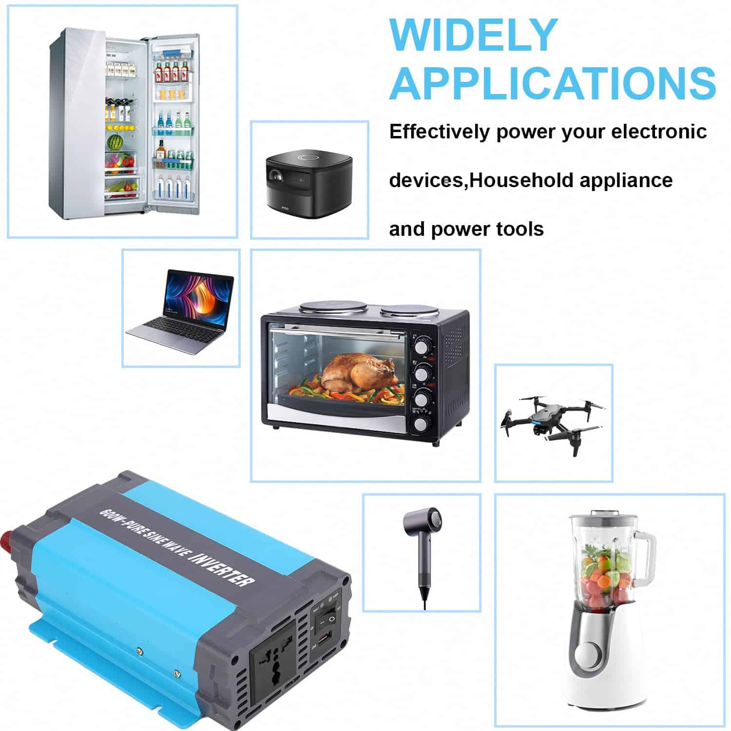 Inversor de Onda Sinusoidal Pura iSunergy 600W 12V DC a - Imagen 8