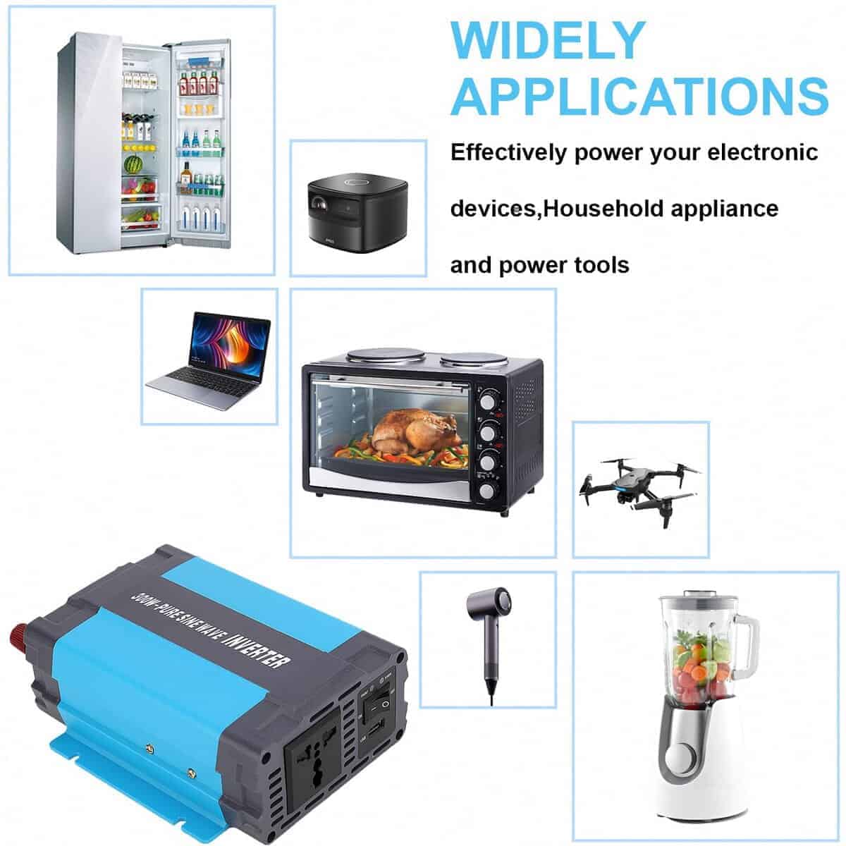 Inversor de onda sinusoidal pura iSunergy 300W 12V DC a - Imagen 8