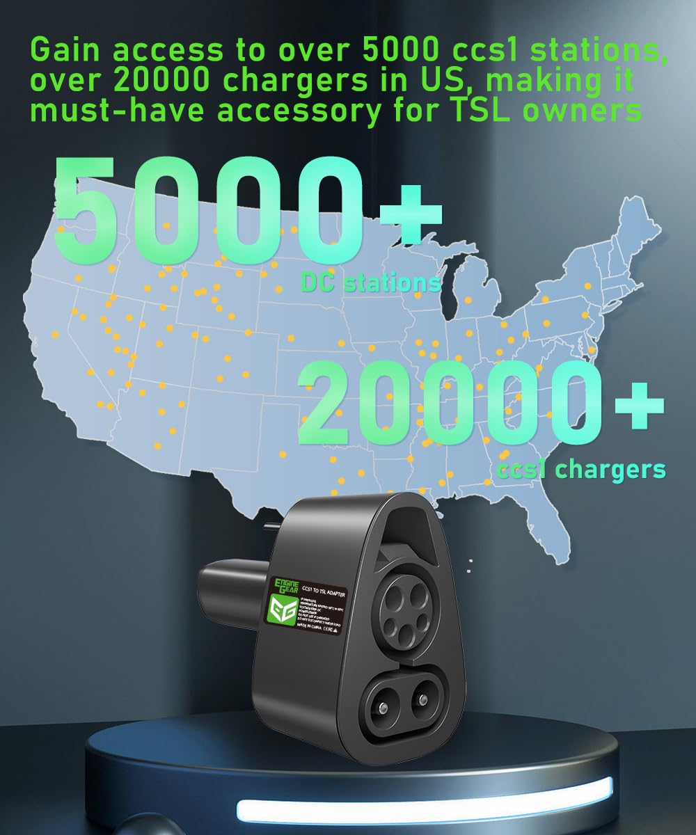 Adaptador de cargador EngineGear CCS a Tesla Max 250KW 500A - Imagen 5