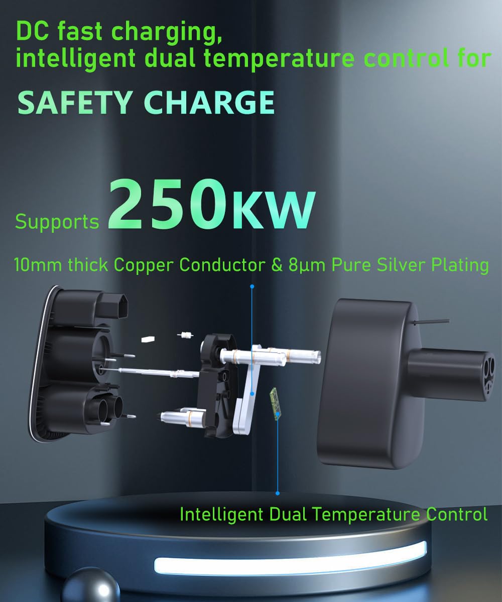 Adaptador de cargador EngineGear CCS a Tesla Max 250KW 500A - Imagen 3