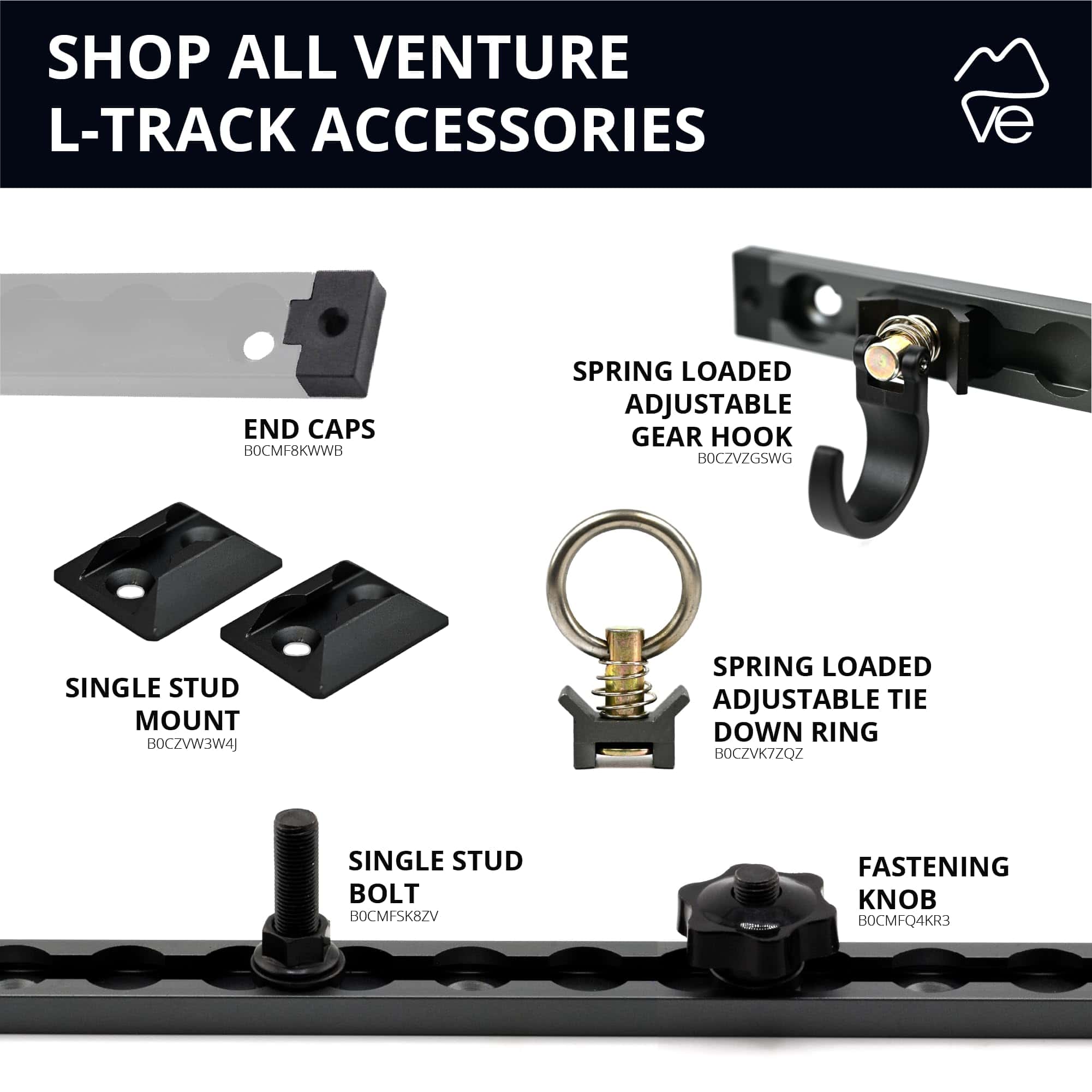 Pista L-Track Venture Track T-6 de Aluminio Gris Anodizado - Imagen 7