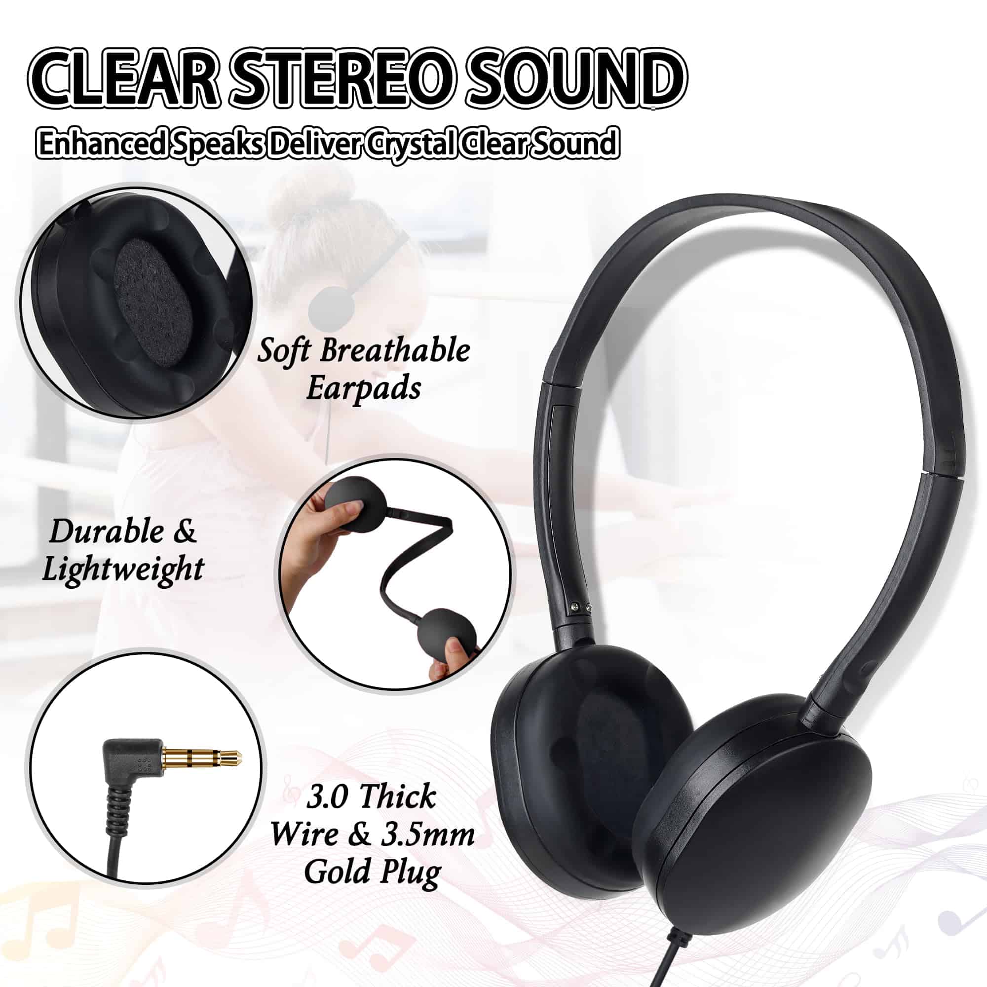 Auriculares para niños a granel TJZXGUI 24 Pack para salón - Imagen 4