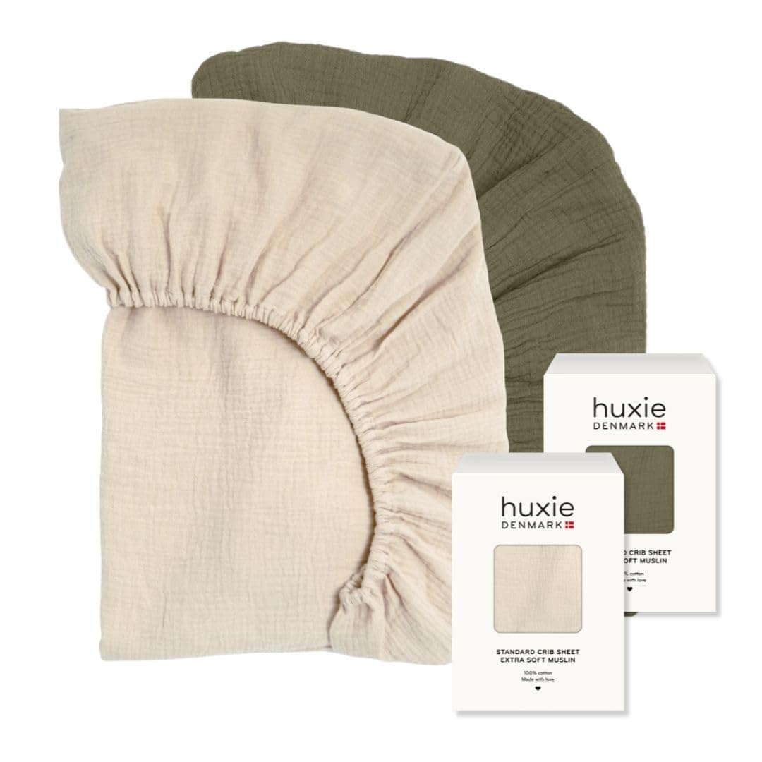 Sábanas de cuna - Sábana ajustable de -Fog/Sage Green